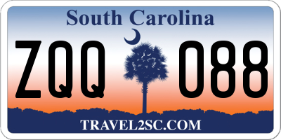 SC license plate ZQQ088