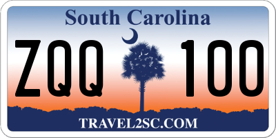 SC license plate ZQQ100
