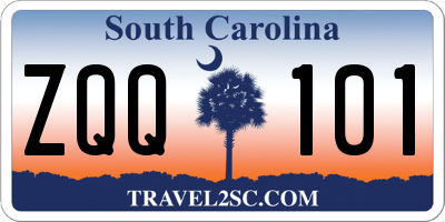 SC license plate ZQQ101