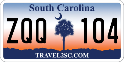 SC license plate ZQQ104