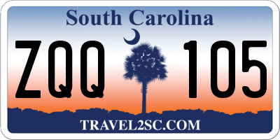 SC license plate ZQQ105