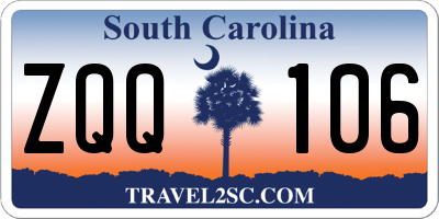 SC license plate ZQQ106