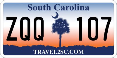 SC license plate ZQQ107