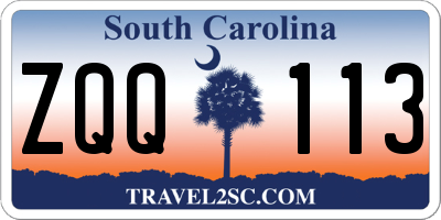 SC license plate ZQQ113