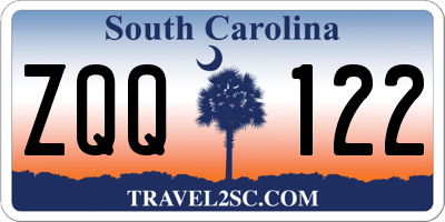 SC license plate ZQQ122