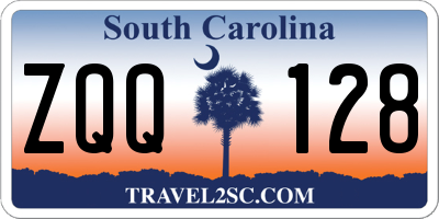 SC license plate ZQQ128