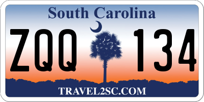 SC license plate ZQQ134