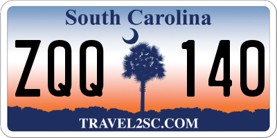 SC license plate ZQQ140