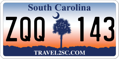 SC license plate ZQQ143