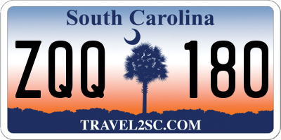 SC license plate ZQQ180