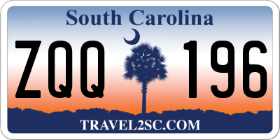 SC license plate ZQQ196