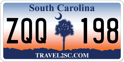 SC license plate ZQQ198
