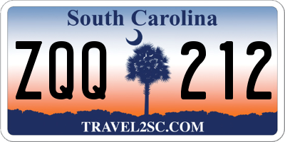 SC license plate ZQQ212