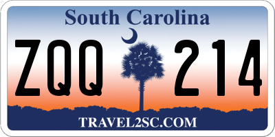 SC license plate ZQQ214