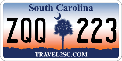 SC license plate ZQQ223