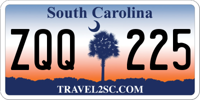 SC license plate ZQQ225