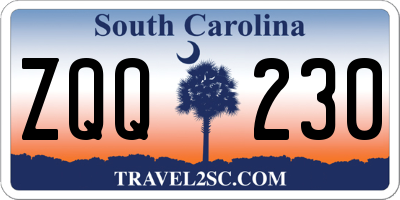 SC license plate ZQQ230