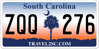SC license plate ZQQ276