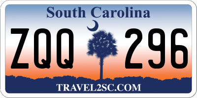 SC license plate ZQQ296