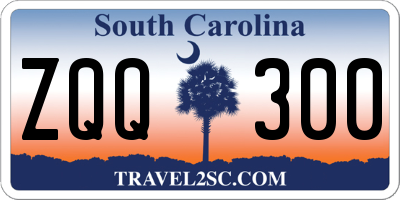 SC license plate ZQQ300