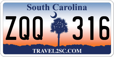 SC license plate ZQQ316