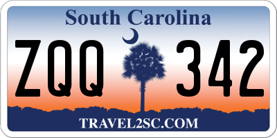 SC license plate ZQQ342
