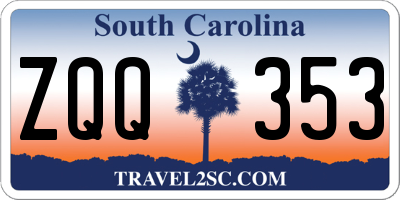 SC license plate ZQQ353