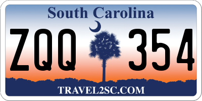 SC license plate ZQQ354