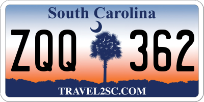 SC license plate ZQQ362
