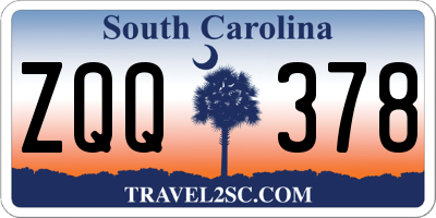 SC license plate ZQQ378