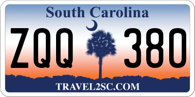 SC license plate ZQQ380