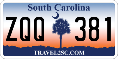 SC license plate ZQQ381