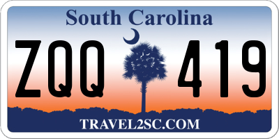 SC license plate ZQQ419