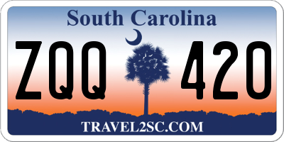 SC license plate ZQQ420