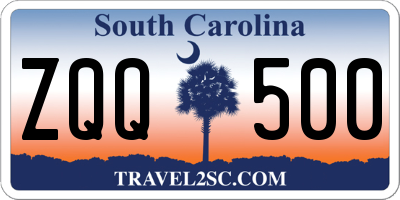 SC license plate ZQQ500