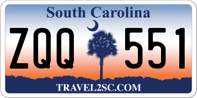 SC license plate ZQQ551
