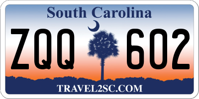 SC license plate ZQQ602