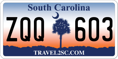 SC license plate ZQQ603