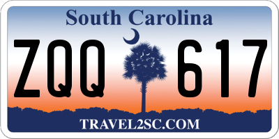 SC license plate ZQQ617