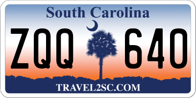 SC license plate ZQQ640