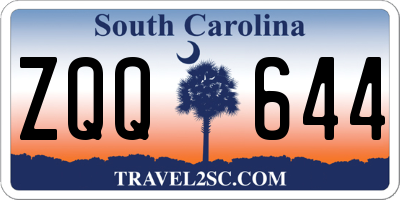 SC license plate ZQQ644