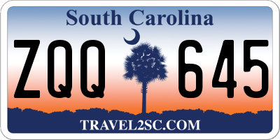 SC license plate ZQQ645