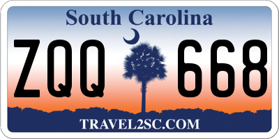 SC license plate ZQQ668
