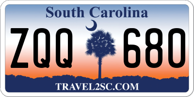 SC license plate ZQQ680