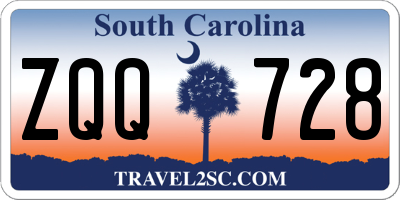 SC license plate ZQQ728
