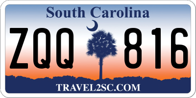 SC license plate ZQQ816