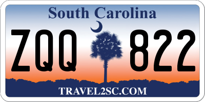 SC license plate ZQQ822