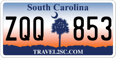 SC license plate ZQQ853