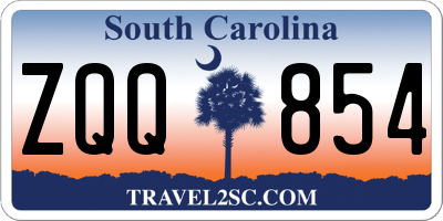 SC license plate ZQQ854