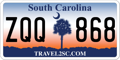 SC license plate ZQQ868